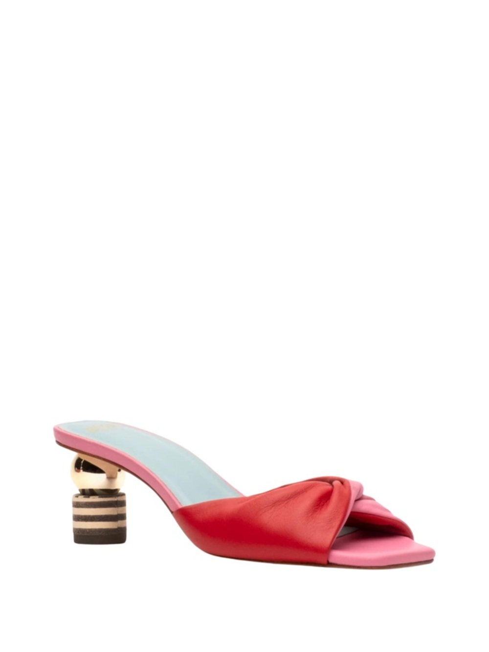 Frances Valentine NWB Slide Sandal with Striped Decorative Heel - Picture 3 of 8